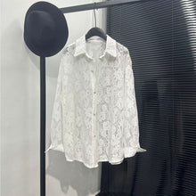 Load image into Gallery viewer, lace cut-out Long-sleeve shirt

