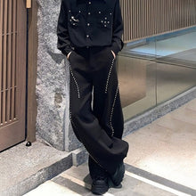 Load image into Gallery viewer, Heavy Metal Rivet Straight Scimitar Wide-leg Pants
