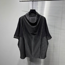 Load image into Gallery viewer, Striped Batwing Sleeve Turtleneck Shirt
