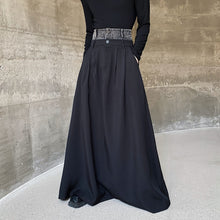 Load image into Gallery viewer, Denim Patchwork A-line Pleated Long Skirt
