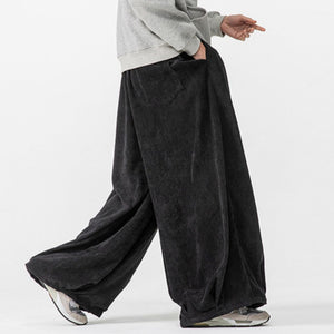 Corduroy Straight Wide-leg Harem Pants