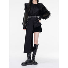 Load image into Gallery viewer, Irregular Patchwork Pleated Shirt Dress With Belt
