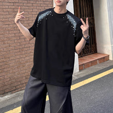 Load image into Gallery viewer, Printed Beaded Shoulder Pad T-shirt
