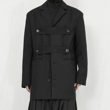 Load image into Gallery viewer, Mid-length Loose Removable Ribbon Shoulder Pad Blazer
