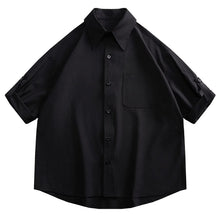Load image into Gallery viewer, Button-down Loose Casual Black Shirt
