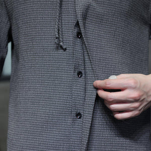 V-neck Pleated Three-quarter Sleeve Shirt