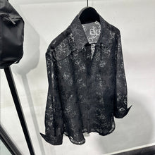 Load image into Gallery viewer, Hollow Floral Jacquard Loose Casual Shirt
