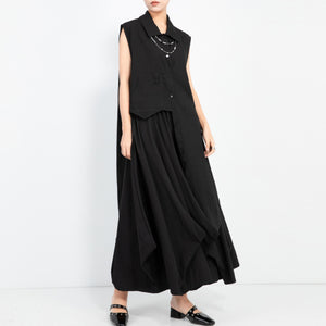 Irregular Sleeveless Long Shirt