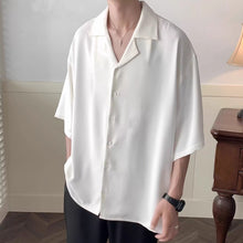 Load image into Gallery viewer, Casual Draped Ice Silk Cuban Collar Shirt
