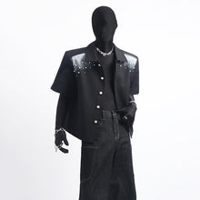Load image into Gallery viewer, Spray-painted Beading Cropped Jacket
