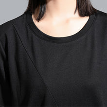Load image into Gallery viewer, Contrast Color Stitching Loose Short-sleeved T-shirt

