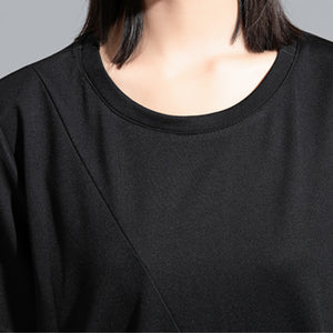Contrast Color Stitching Loose Short-sleeved T-shirt