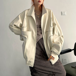 Loose Retro Hemming Lines Jacket