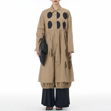 Load image into Gallery viewer, Loose Lapel Polka Dot Long Shirt Jacket
