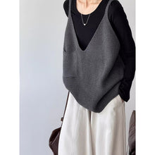Load image into Gallery viewer, V-neck Loose Sleeveless Knitted Vest
