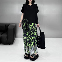 Load image into Gallery viewer, Heavy Tassel Round Neck Loose T-Shirt
