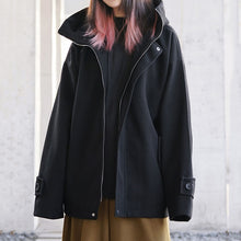 Load image into Gallery viewer, Loose Short Hooded Zipper Coat
