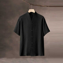 Load image into Gallery viewer, Thin Ice Silk V-Neck Button T-Shirt
