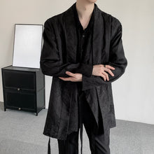 Load image into Gallery viewer, Retro Bamboo Jacquard Embroidery Fake Two-piece Cardigan Shirt
