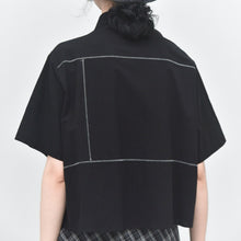 Load image into Gallery viewer, Women's Japanese Minimalist Zigzag Stitch Short Sleeve Shirt
