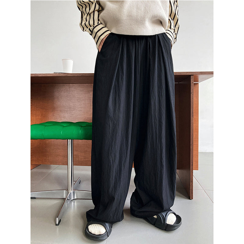Spring Retro Loose High Waist Drape Wide Leg Pants