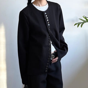 Multi-button Straight Shoulder Loose Casual Cardigan