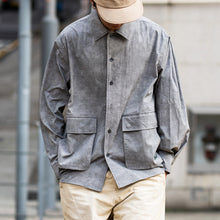 Load image into Gallery viewer, 50D Seersucker Special Dyed Round Hem Shirt Jacket
