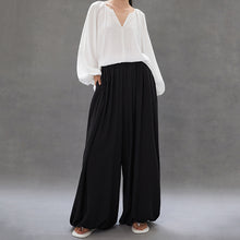 Load image into Gallery viewer, Loose Flower Bud Lantern Elastic Waist Culottes
