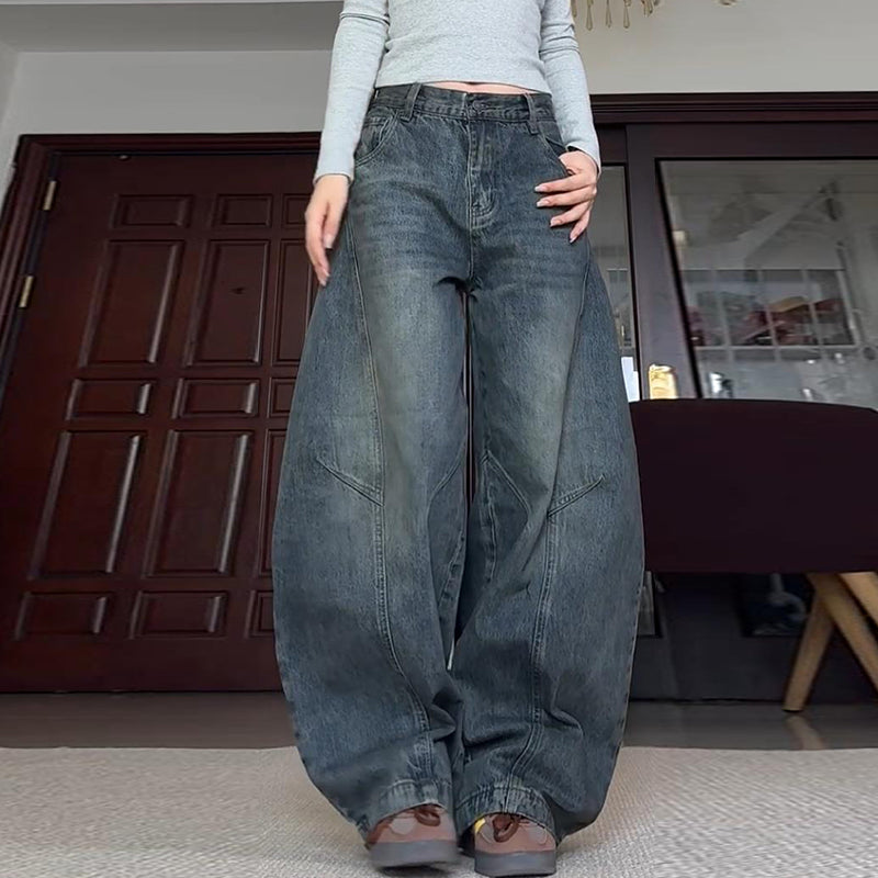 Wide-leg Retro Loose Slim Scimitar Pants