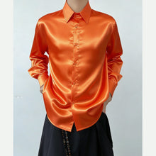 Load image into Gallery viewer, Shiny Satin Shirt Stage Performance Shirt
