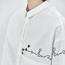Load image into Gallery viewer, Women's Line Embroidered Collared Shirt

