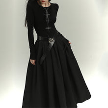 Load image into Gallery viewer, Long Sleeve Black Halloween Dress
