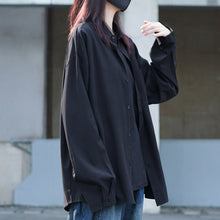 Load image into Gallery viewer, Black Slim Japanese Loose Shirt
