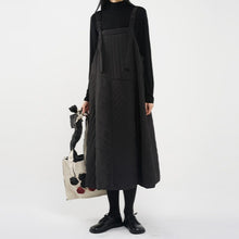 Load image into Gallery viewer, Winter Loose-fitting Casual Quilted Suspender Dress
