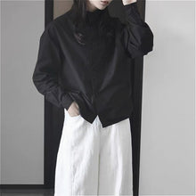 Load image into Gallery viewer, Stand-up Collar Loose Solid Color Shirt
