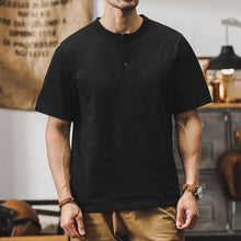 Load image into Gallery viewer, 320g Heavyweight Loose Fit Henley T-Shirt
