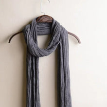 Load image into Gallery viewer, Lightweight Long Thin Cotton Linen Skinny Neck Scarf
