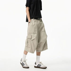 American Loose Straight Knee-length Casual Pants