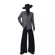 Load image into Gallery viewer, Structured-shoulder Striped Long-sleeve Shirt
