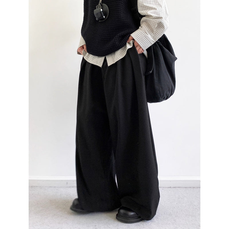 Retro-style Straight-leg Casual Pants