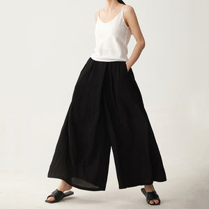 Elastic Waist Casual Wide-leg Culottes