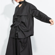 Load image into Gallery viewer, Women's Layered Ruffle Scarf Collar Long Sleeve Shirt
