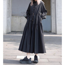 Load image into Gallery viewer, Black Loose Long-sleeved Dress
