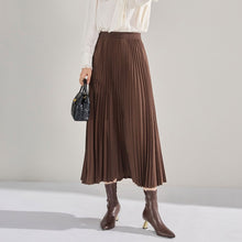 Load image into Gallery viewer, Women's High-waisted Loose Pleated Midi Skirt
