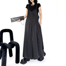 Load image into Gallery viewer, Loose Casual Stitching Striped Wide-leg Overalls
