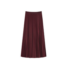 Load image into Gallery viewer, Women's High-waisted Loose Pleated Midi Skirt
