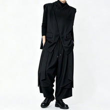 Load image into Gallery viewer, Japanese Asymmetrical Hooded Overlap Front Loose Sleeveless Vest
