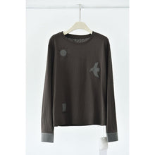 Load image into Gallery viewer, Women's Japanese Loose Graphic Striped Patchwork Crewneck T-shirt
