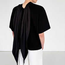 Load image into Gallery viewer, Scarf Ribbon Silhouette Short Sleeves T-shirt
