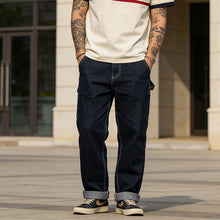 Load image into Gallery viewer, Raw Denim Multi-pocket Striped Outdoor Cargo Pants
